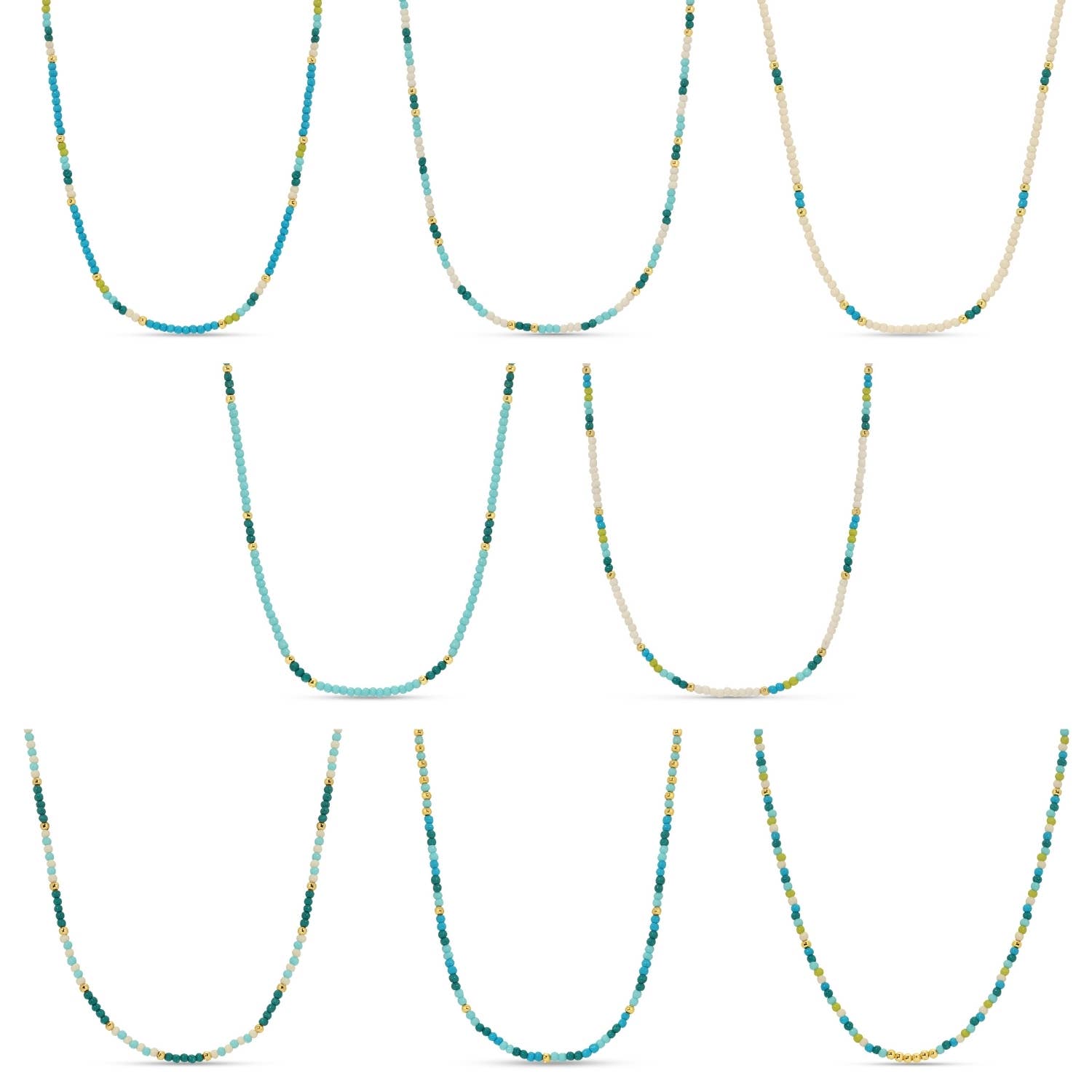 Splendid Iris - Sale - Delicate Seed Bead Necklaces - Assorted: Black/Grey/White