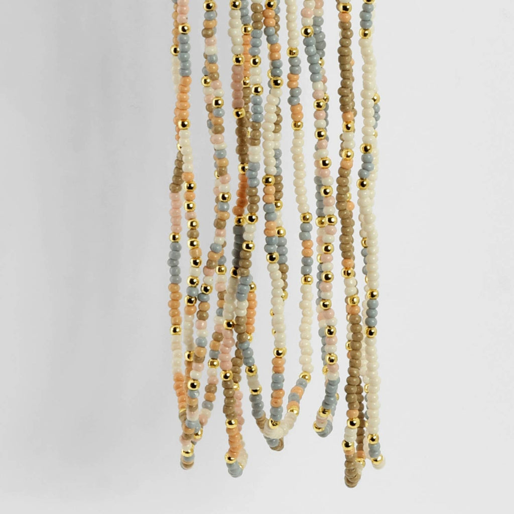 Splendid Iris - Sale - Delicate Seed Bead Necklaces - Assorted: Taupe/Peach/Grey