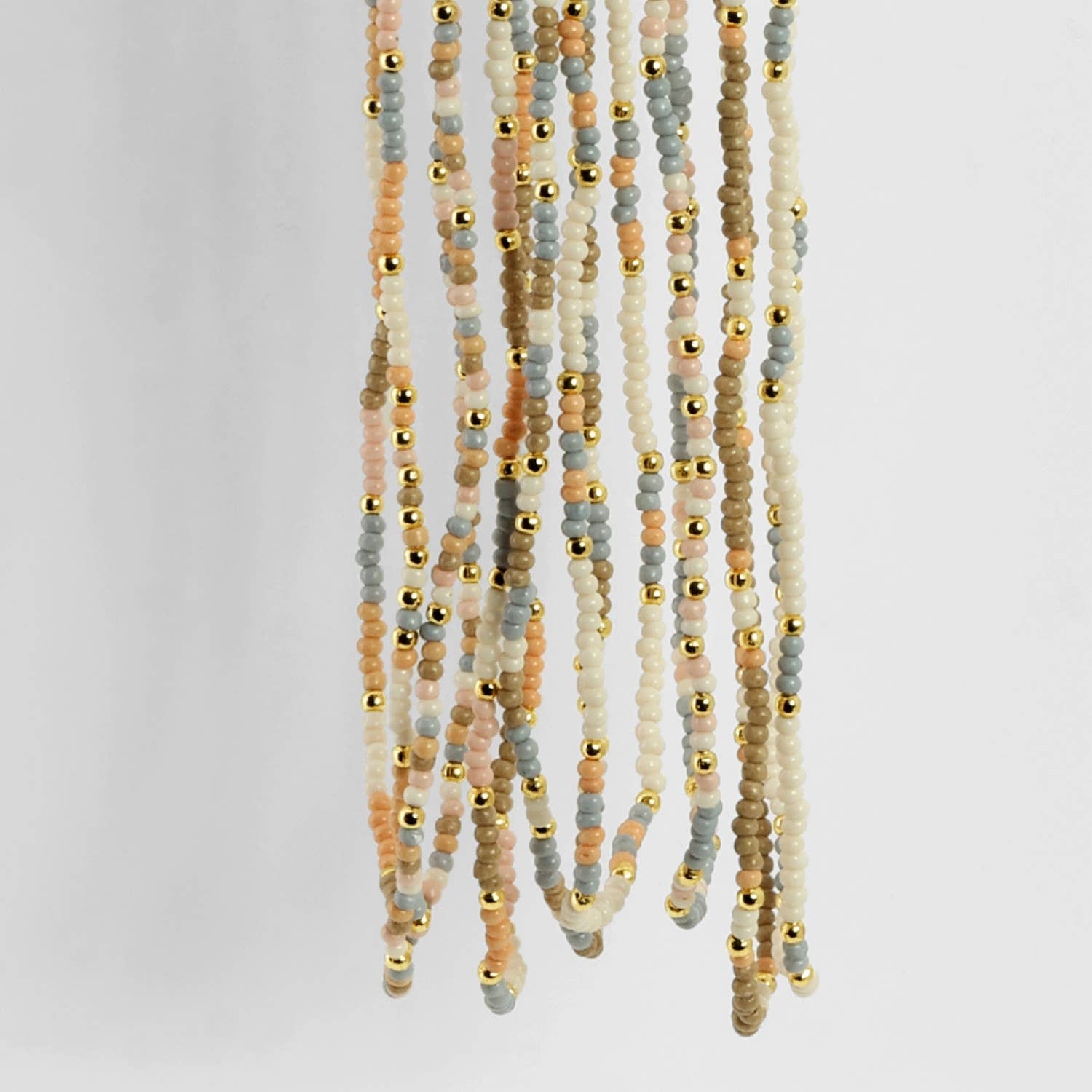 Splendid Iris - Sale - Delicate Seed Bead Necklaces - Assorted: Taupe/Peach/Grey
