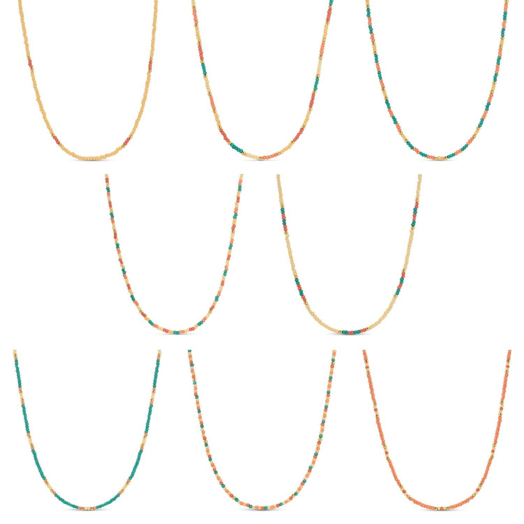 Splendid Iris - Sale - Delicate Seed Bead Necklaces - Assorted: Black/Grey/White