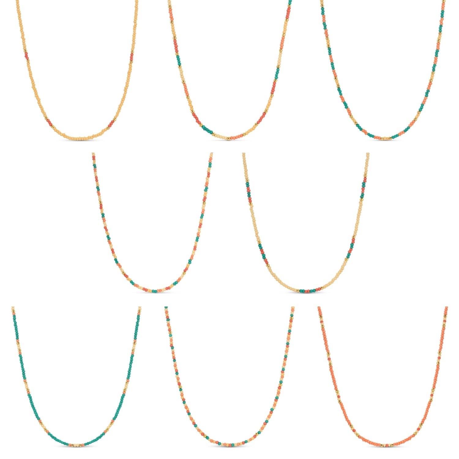 Splendid Iris - Sale - Delicate Seed Bead Necklaces - Assorted: Black/Grey/White