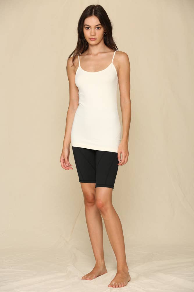 S1005 | Solid Tunic Camisole: Ivory / SM