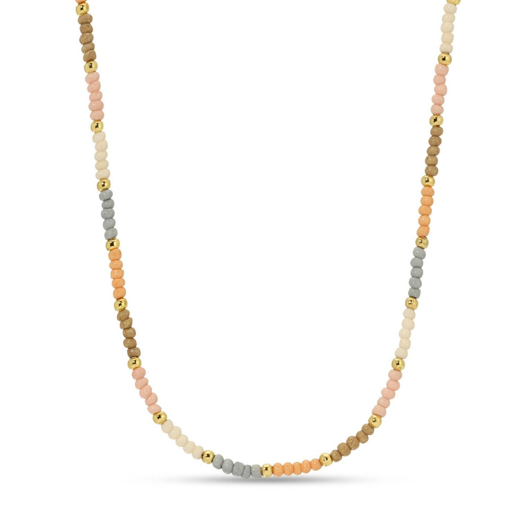 Splendid Iris - Sale - Delicate Seed Bead Necklaces - Assorted: Taupe/Peach/Grey