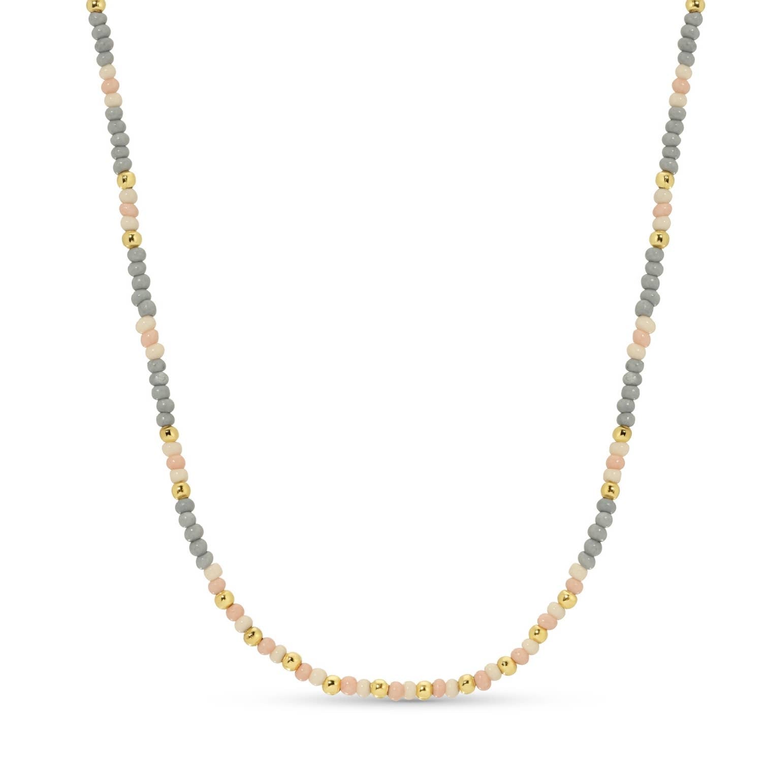 Splendid Iris - Sale - Delicate Seed Bead Necklaces - Assorted: Taupe/Peach/Grey