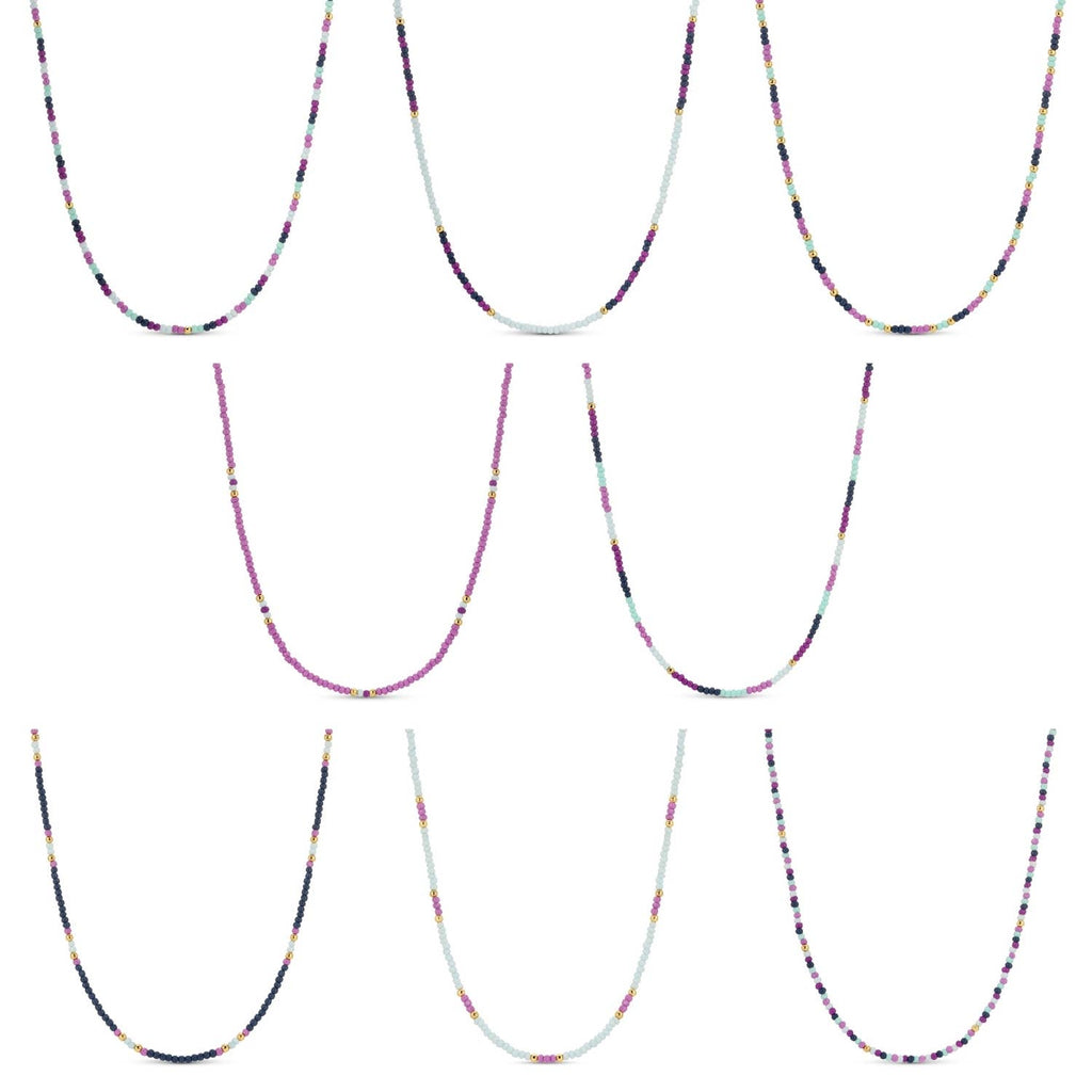 Splendid Iris - Sale - Delicate Seed Bead Necklaces - Assorted: Black/Grey/White