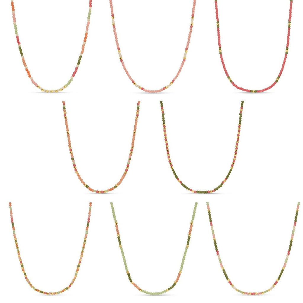 Splendid Iris - Sale - Delicate Seed Bead Necklaces - Assorted: Taupe/Peach/Grey