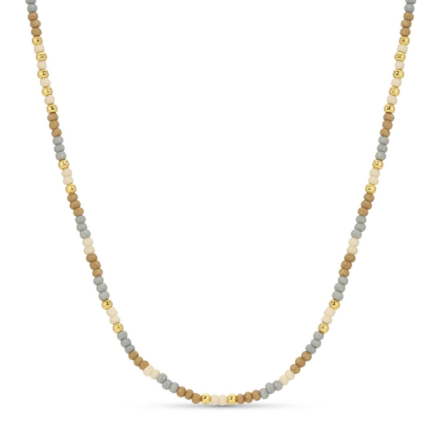 Splendid Iris - Sale - Delicate Seed Bead Necklaces - Assorted: Taupe/Peach/Grey