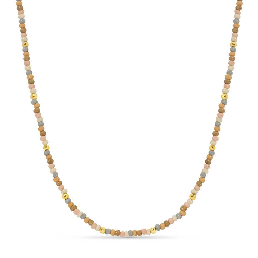 Splendid Iris - Sale - Delicate Seed Bead Necklaces - Assorted: Taupe/Peach/Grey