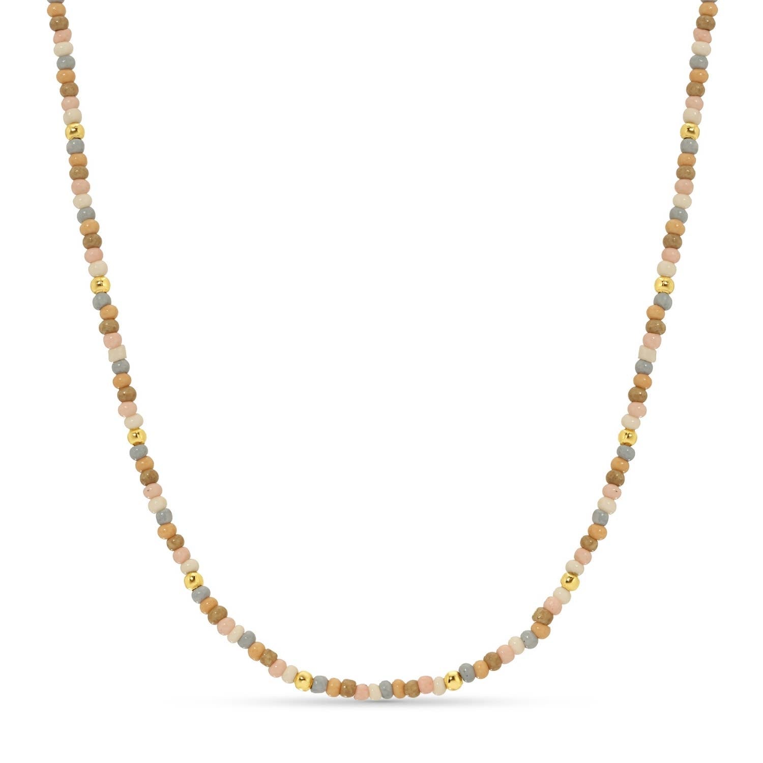 Splendid Iris - Sale - Delicate Seed Bead Necklaces - Assorted: Taupe/Peach/Grey