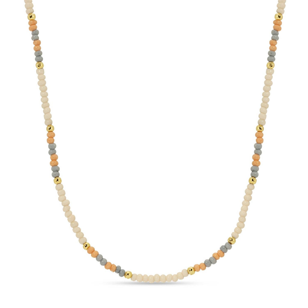 Splendid Iris - Sale - Delicate Seed Bead Necklaces - Assorted: Taupe/Peach/Grey