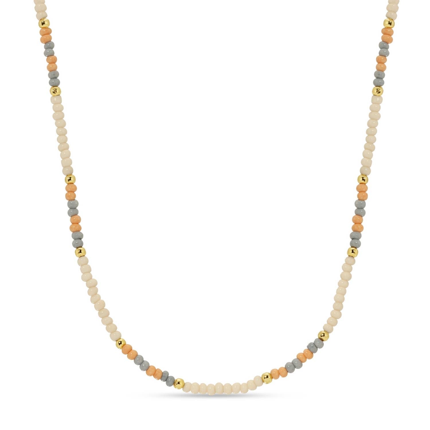 Splendid Iris - Sale - Delicate Seed Bead Necklaces - Assorted: Taupe/Peach/Grey